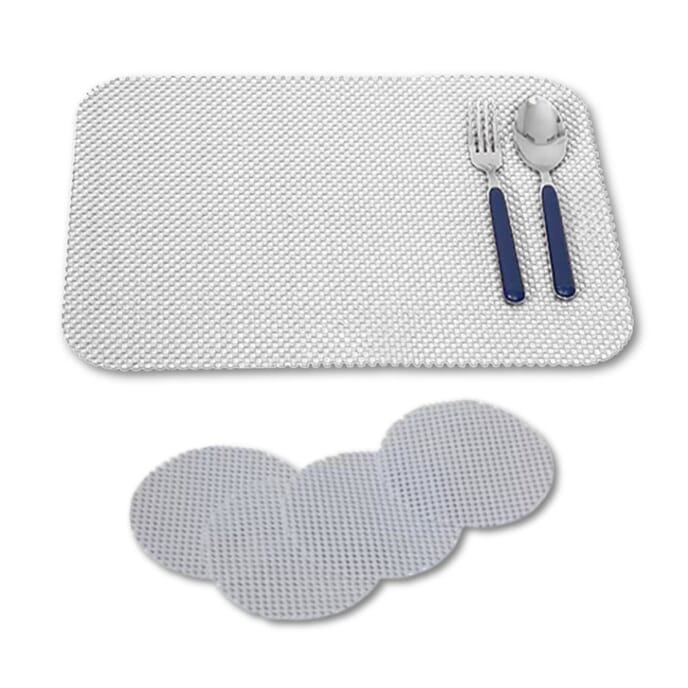 stayput non slip tablemat and coaster set of four pearl white