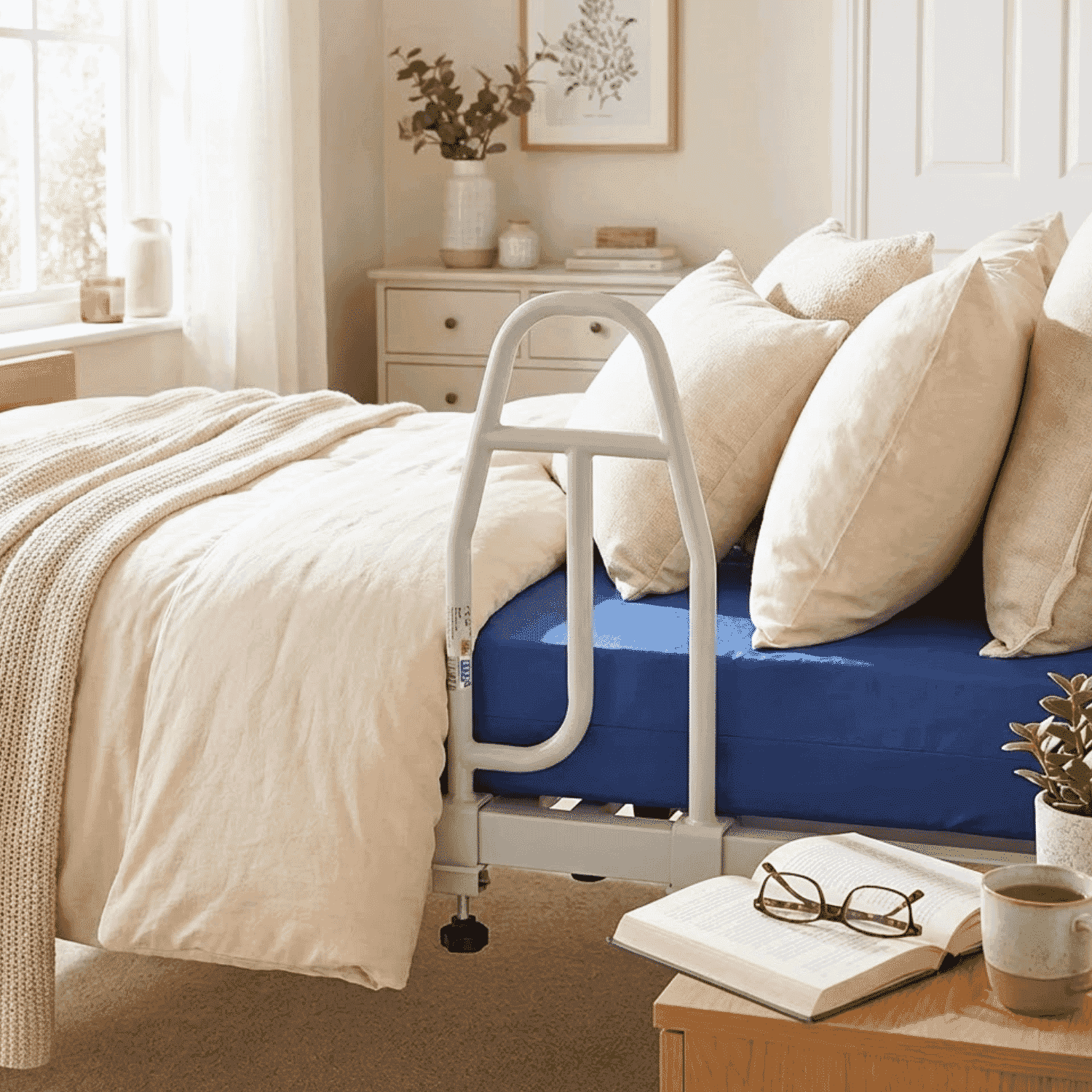 LandTale Bed Assist Rails Adjustable, Safety Bed Handle with Leg, Fall LandTale Bed Assist Rails Adjustable, Safety Bed Handle with Leg, Fall