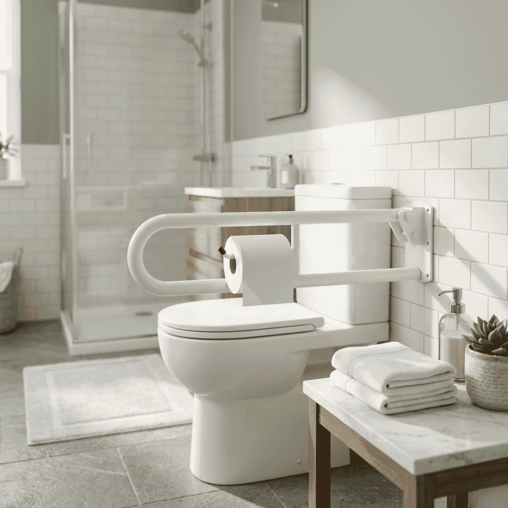 steel fold down toilet support rail lifestyle