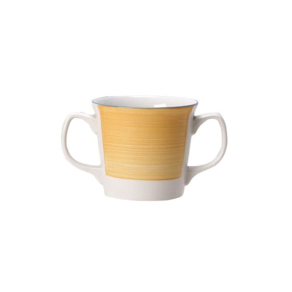 steelite freedom crockery rio yellow 28 5cl double handled mug