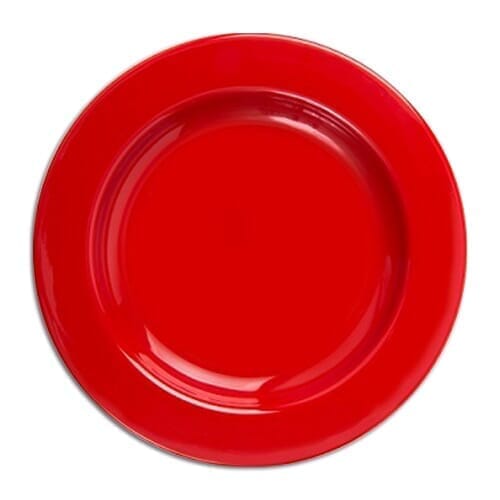 steep sided melamine plate red