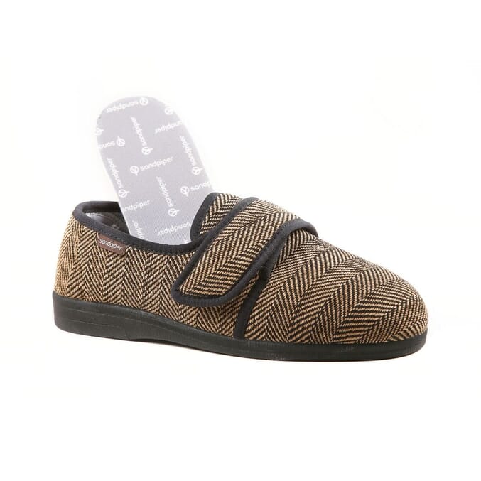 steve mens extra wide slippers brown insole