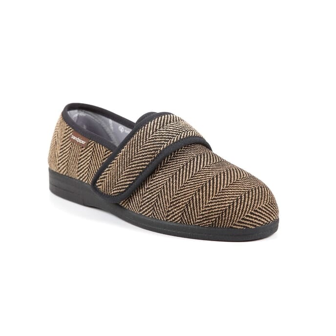 steve mens extra wide slippers brown