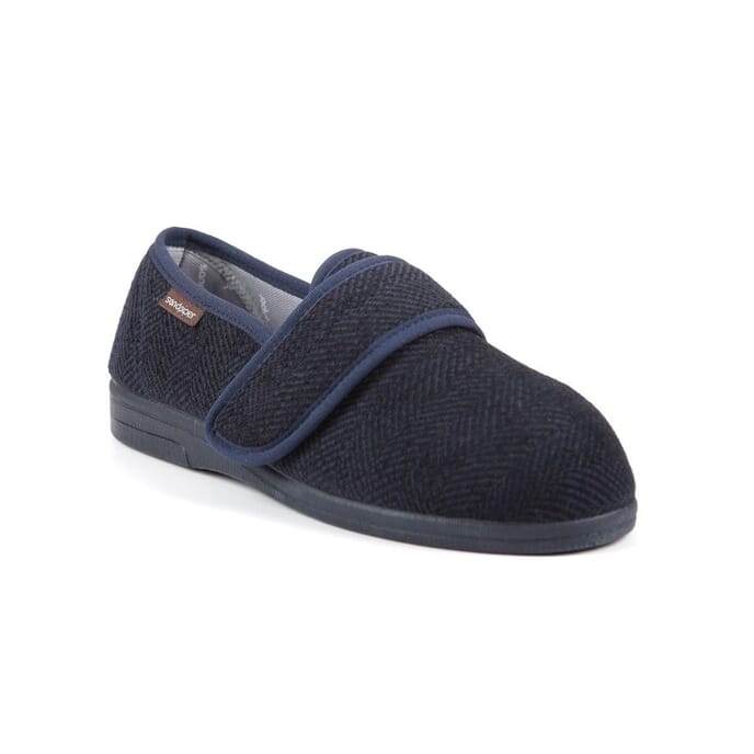 steve mens extra wide slippers navy