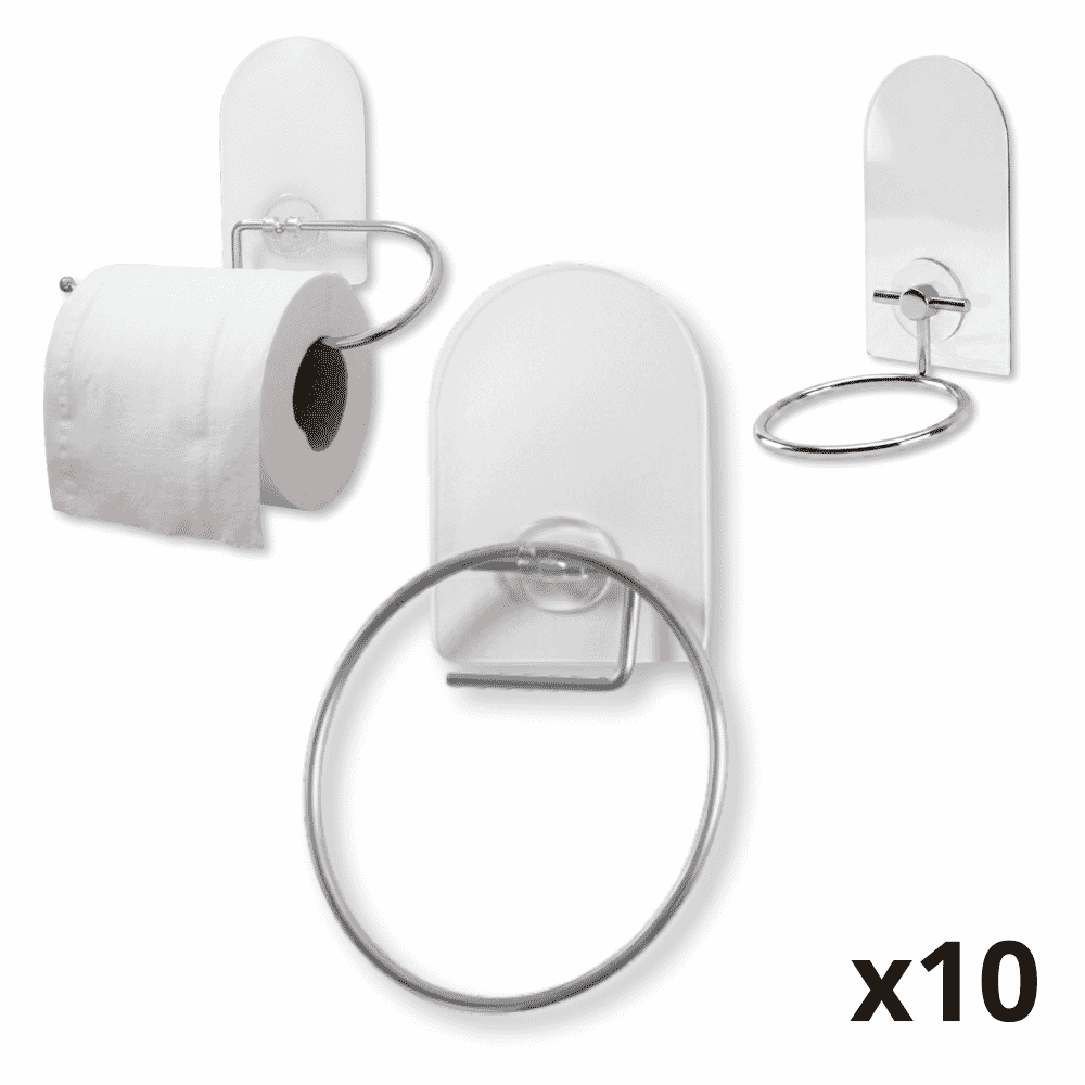 stick n stay bathroom hook set ten packs