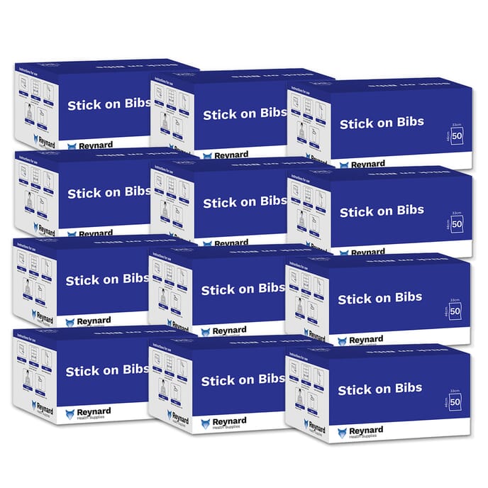 stick on disposable bibs 12 boxes of 50