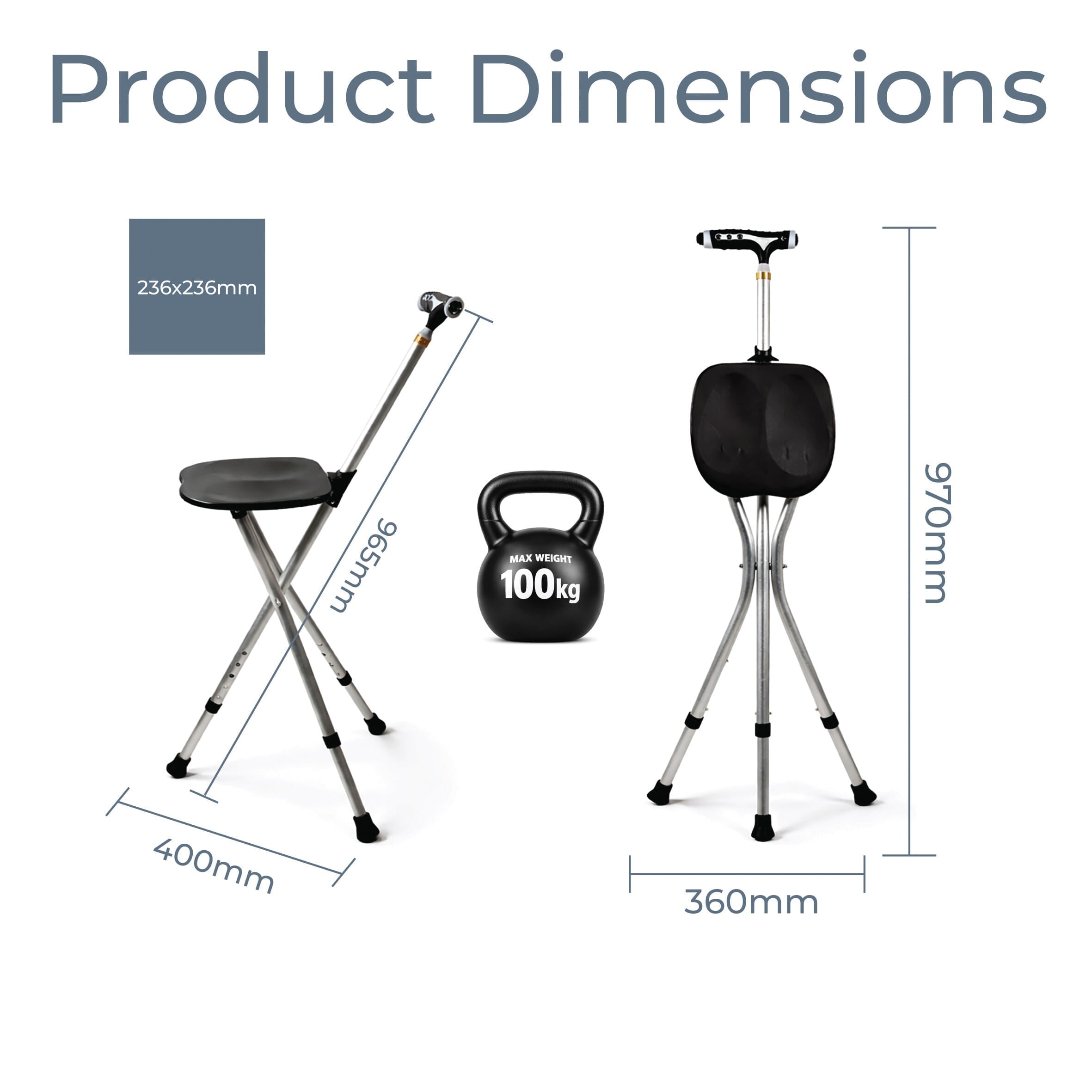 stick seat with torch dimensions