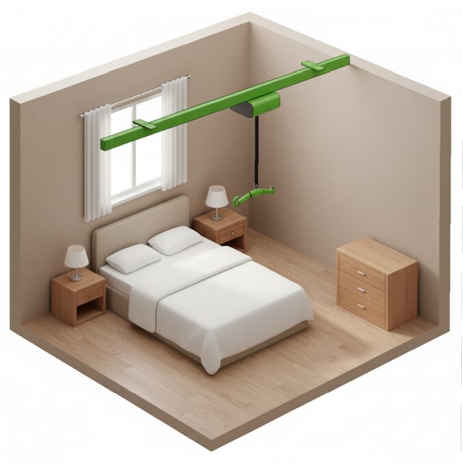 straight ceiling track and hoist