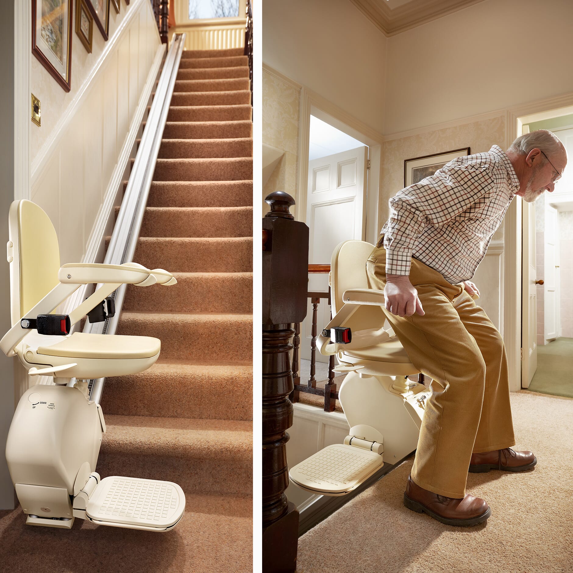 straight stairlift bottom to top of stairs
