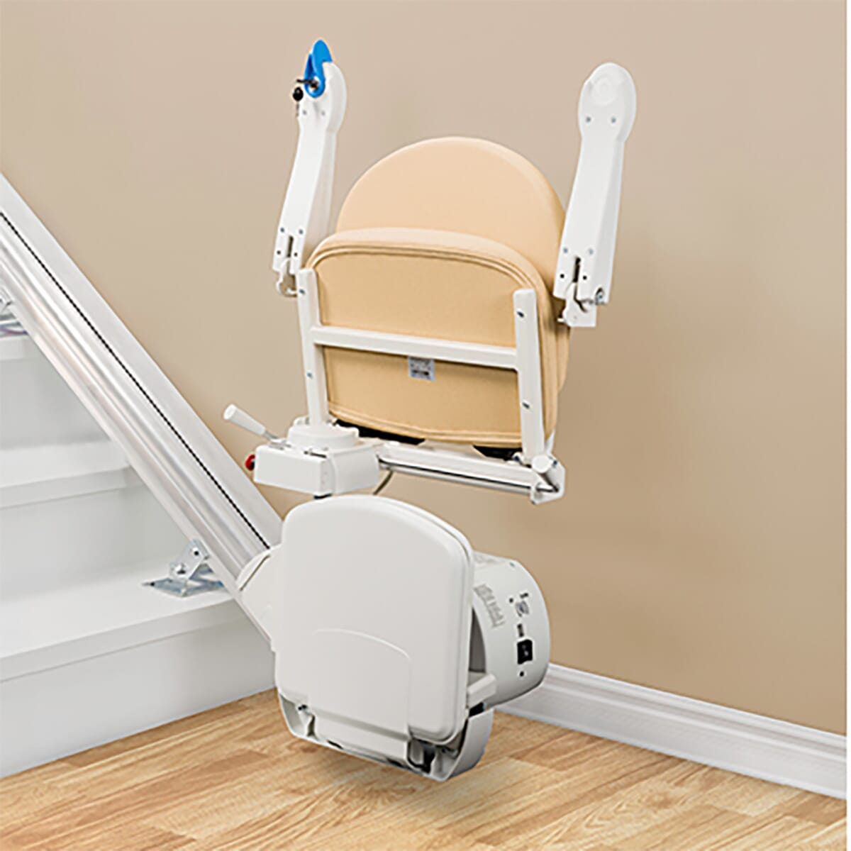 straight stairlift with seat up