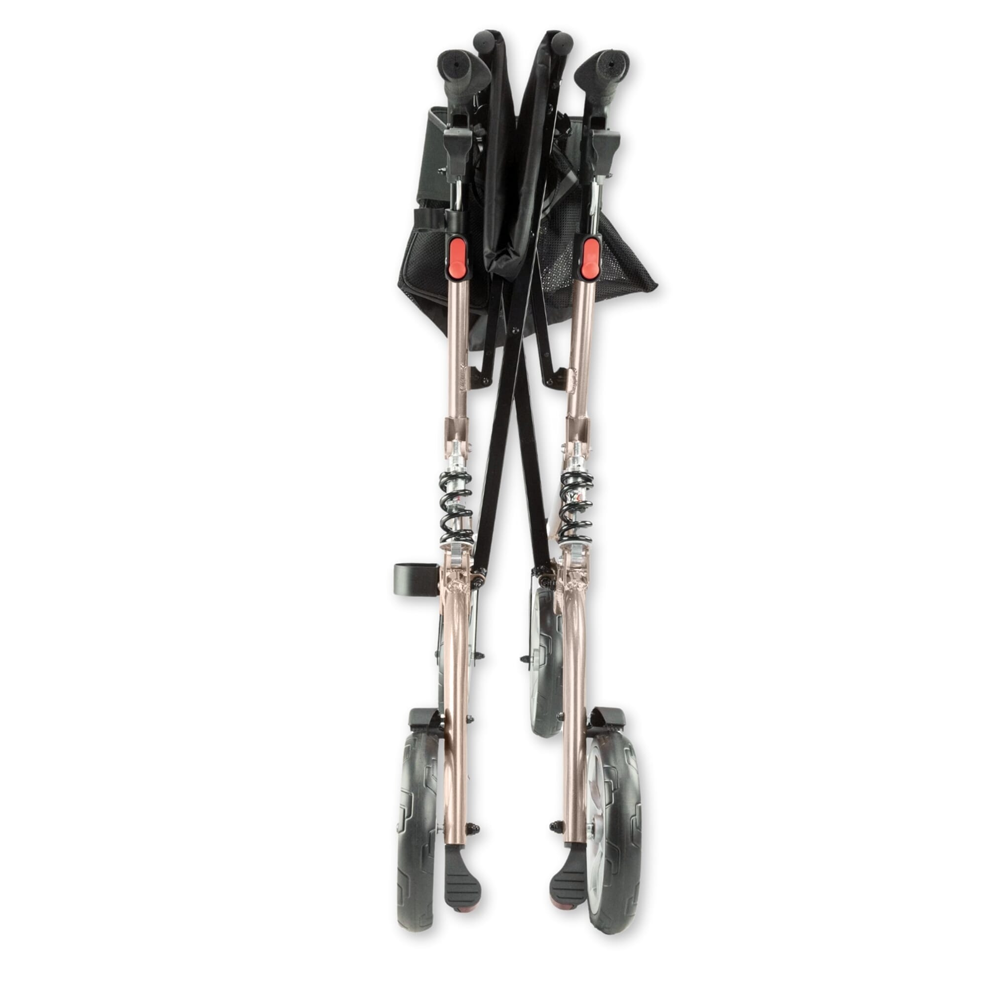stratus bariatric rollator dusty pink folded