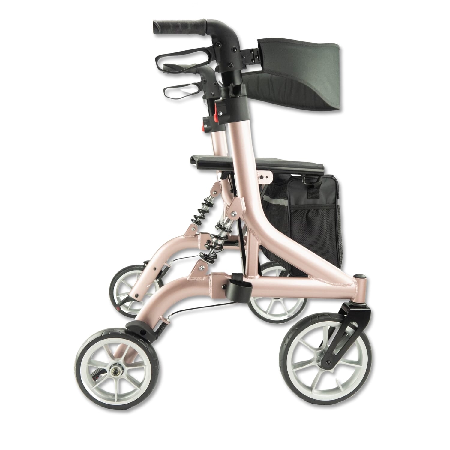 stratus bariatric rollator dusty pink side