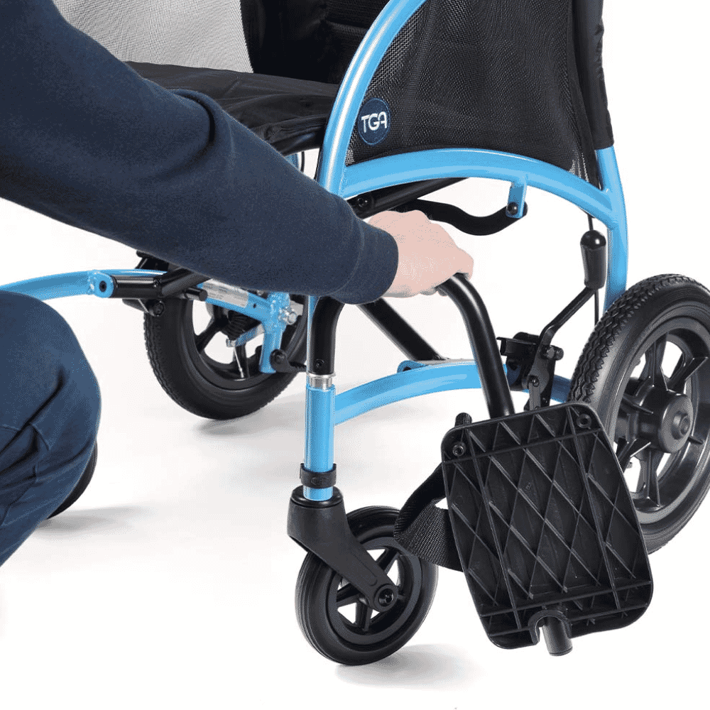strongback wheelchair drop down foot plates