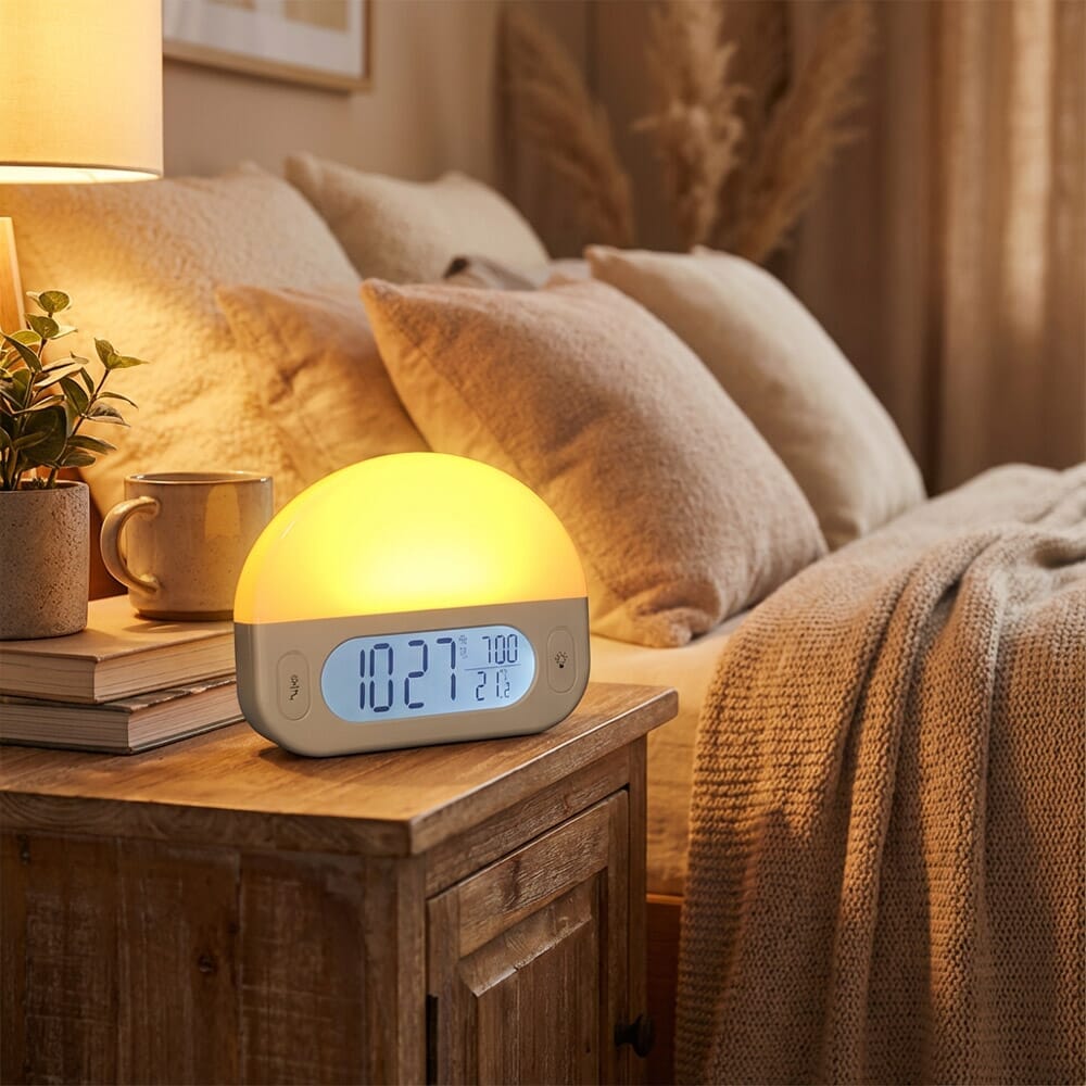 sunrise alarm clock in use