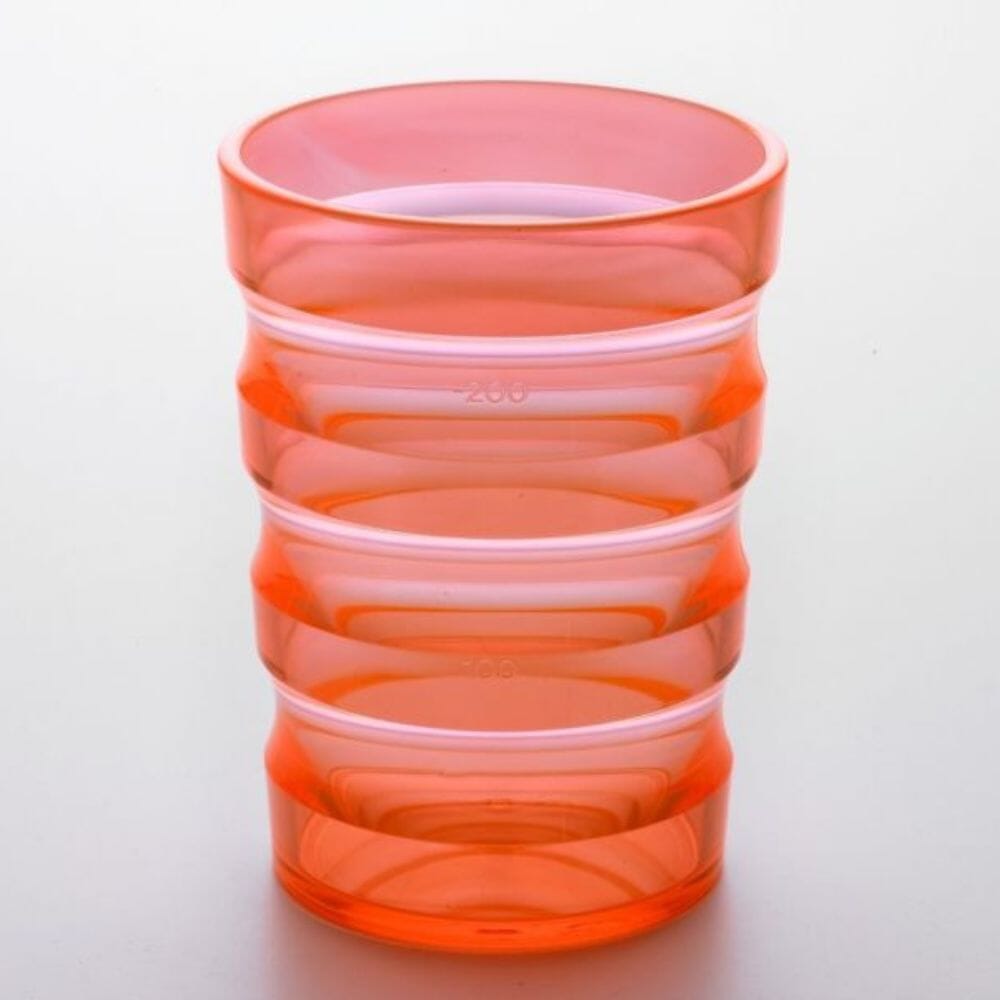 Sure Grip Non-Spill Cup - Orange Cup with Drinking Lid - Clear Cup with ...