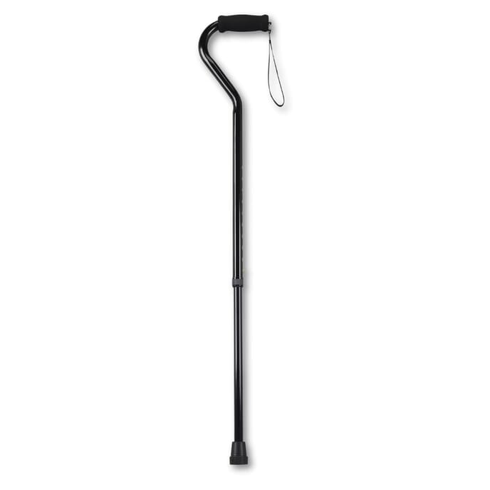 swan neck walking stick foam handle black