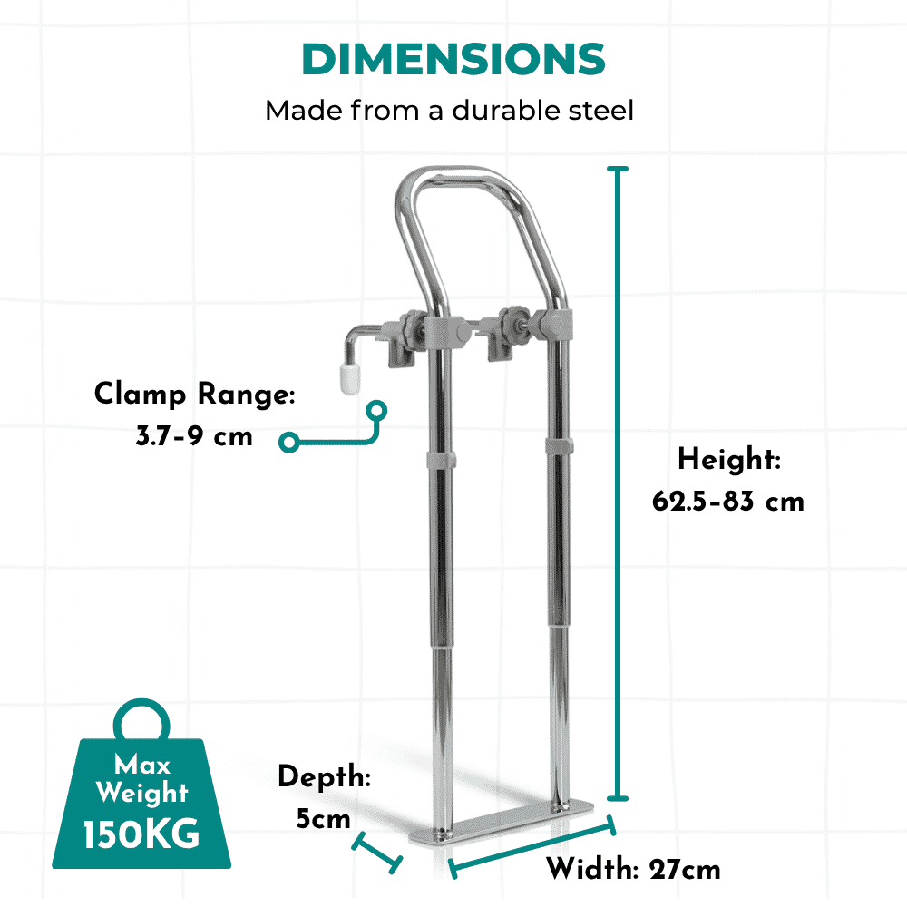 swedish bath rail chrome plated steel dimensions