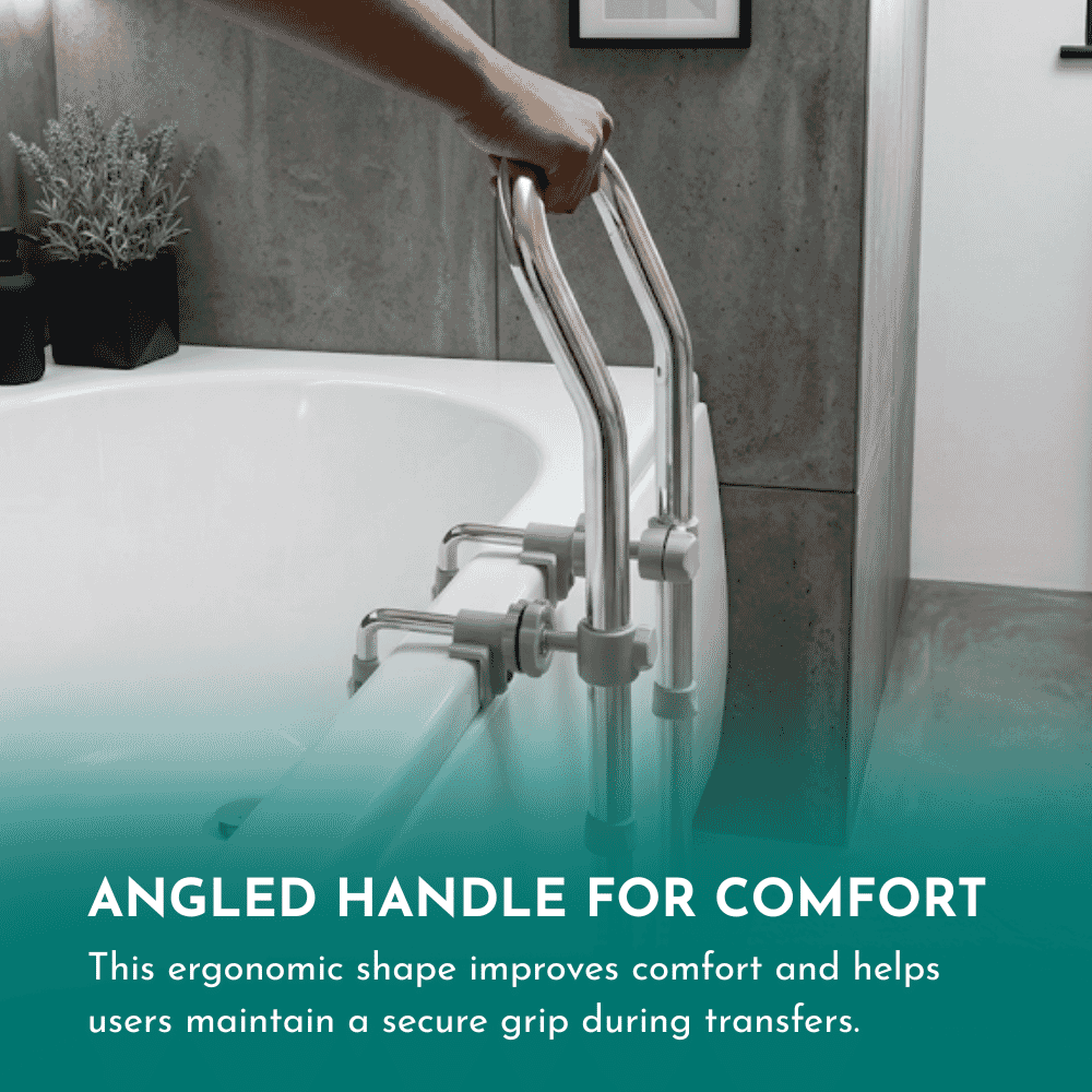 swedish bath rail chrome plated steel in use