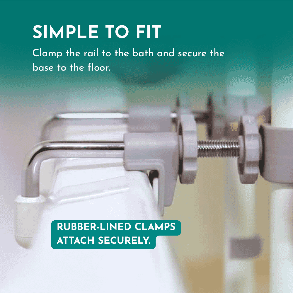 swedish bath rail white epoxy coated steel fit