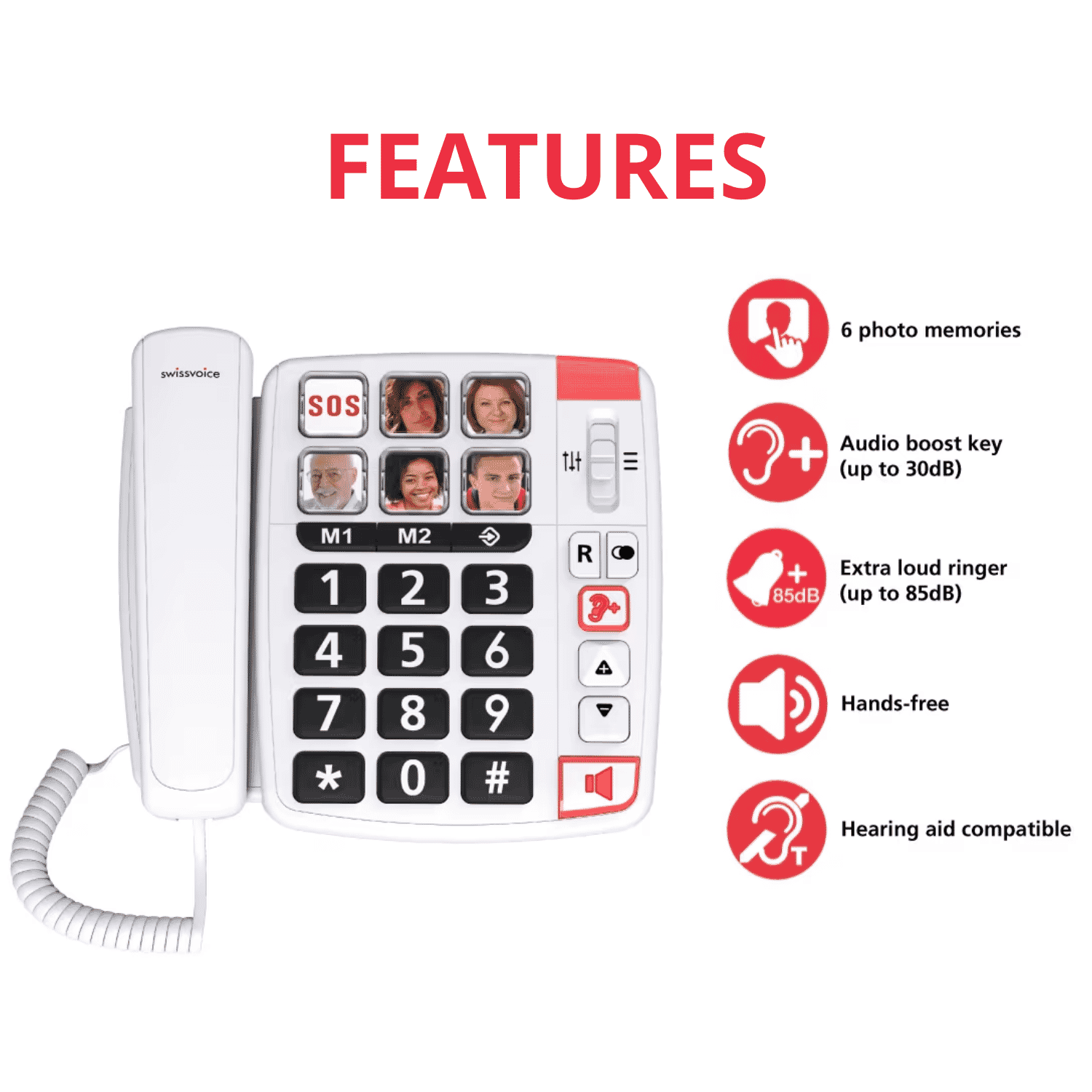 swissvoice 1110u large button phone features