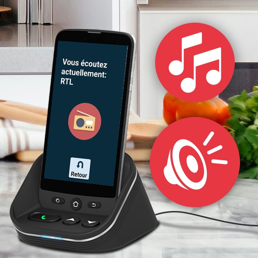 swissvoice s5100 accessories amplibase shown with phone