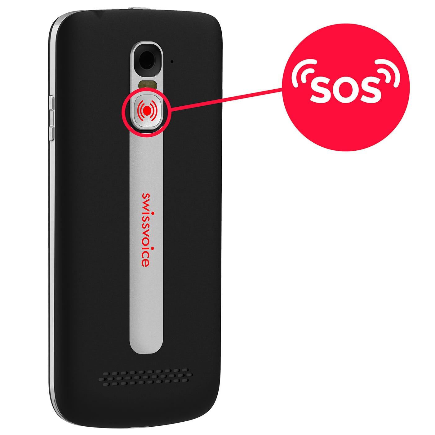 swissvoice smartphone back with sos button