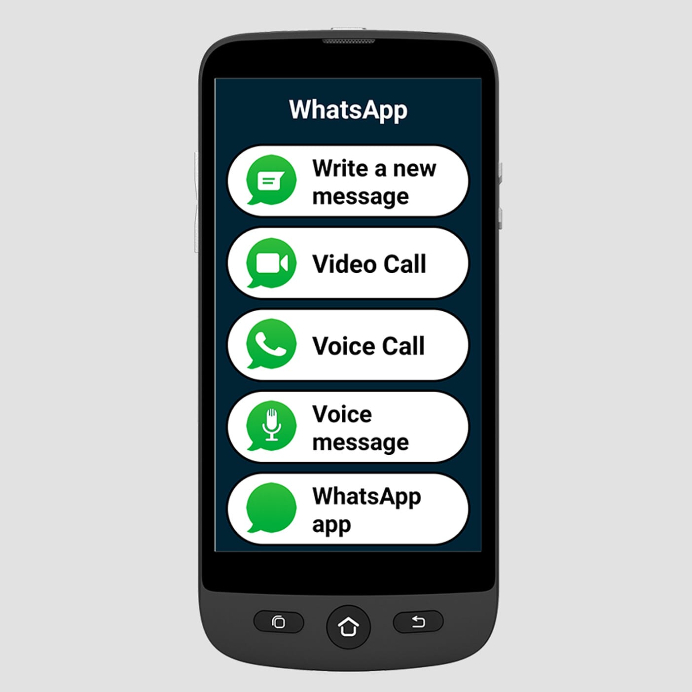 swissvoice smartphone with easy to use whatsapp