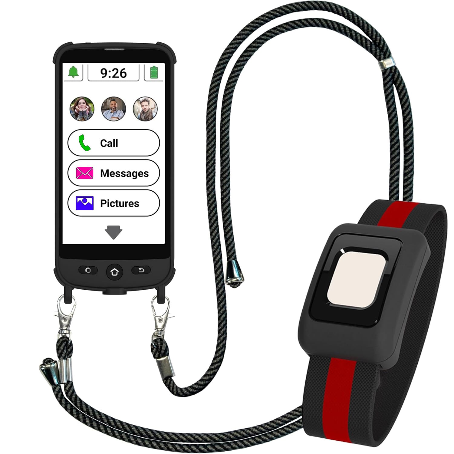 swissvoice smartphone with magnetic charging cable with bracelet and nomad case