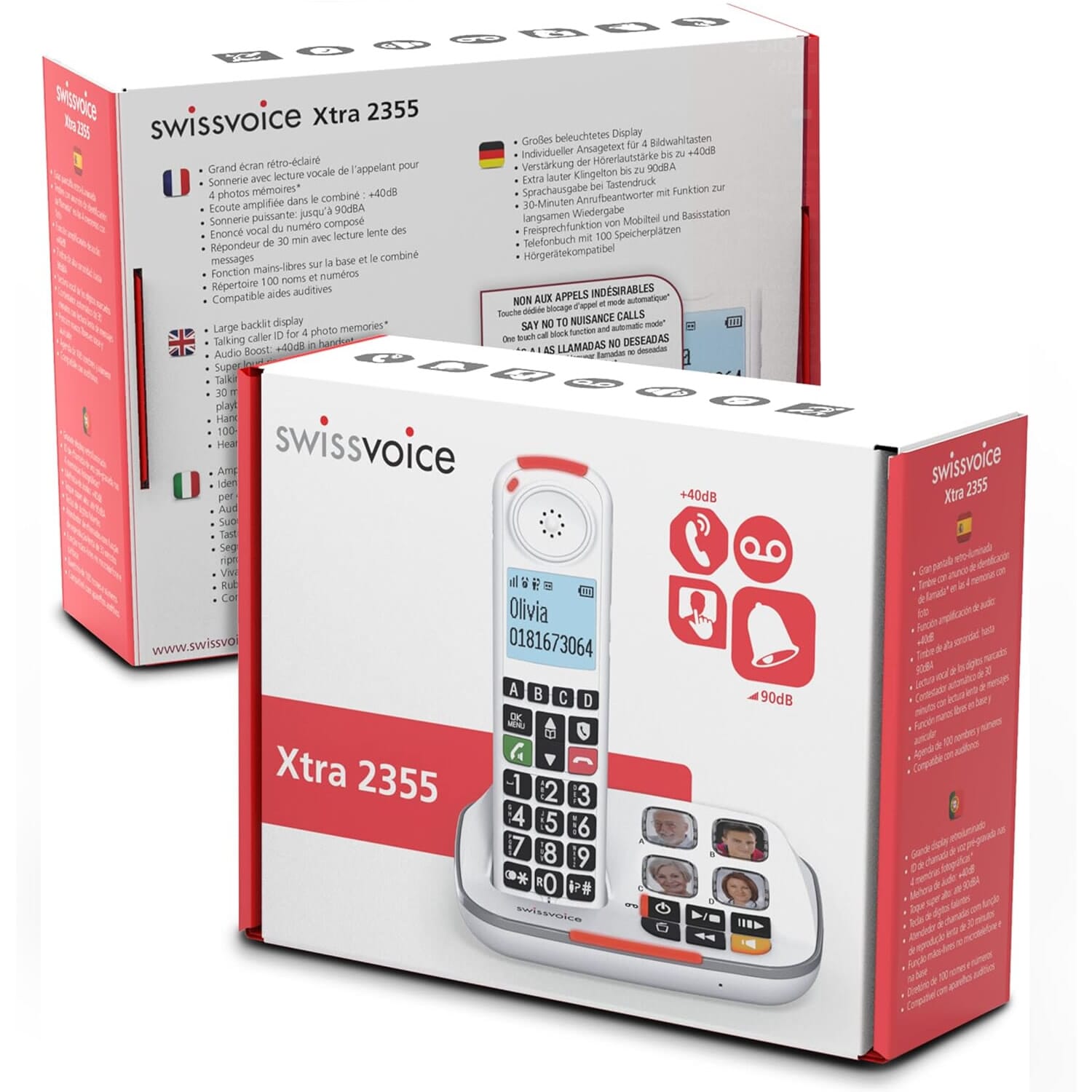 swissvoice xtra 2355 cordless phone as boxed