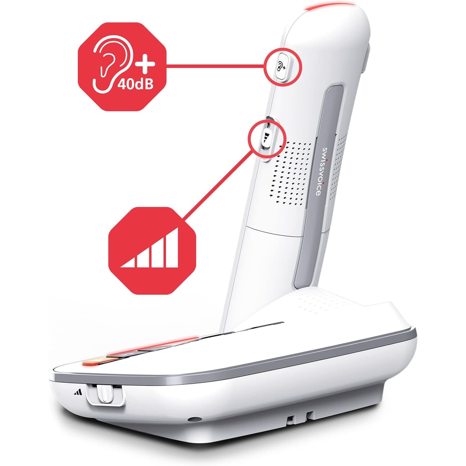 swissvoice xtra 2355 cordless phone from back