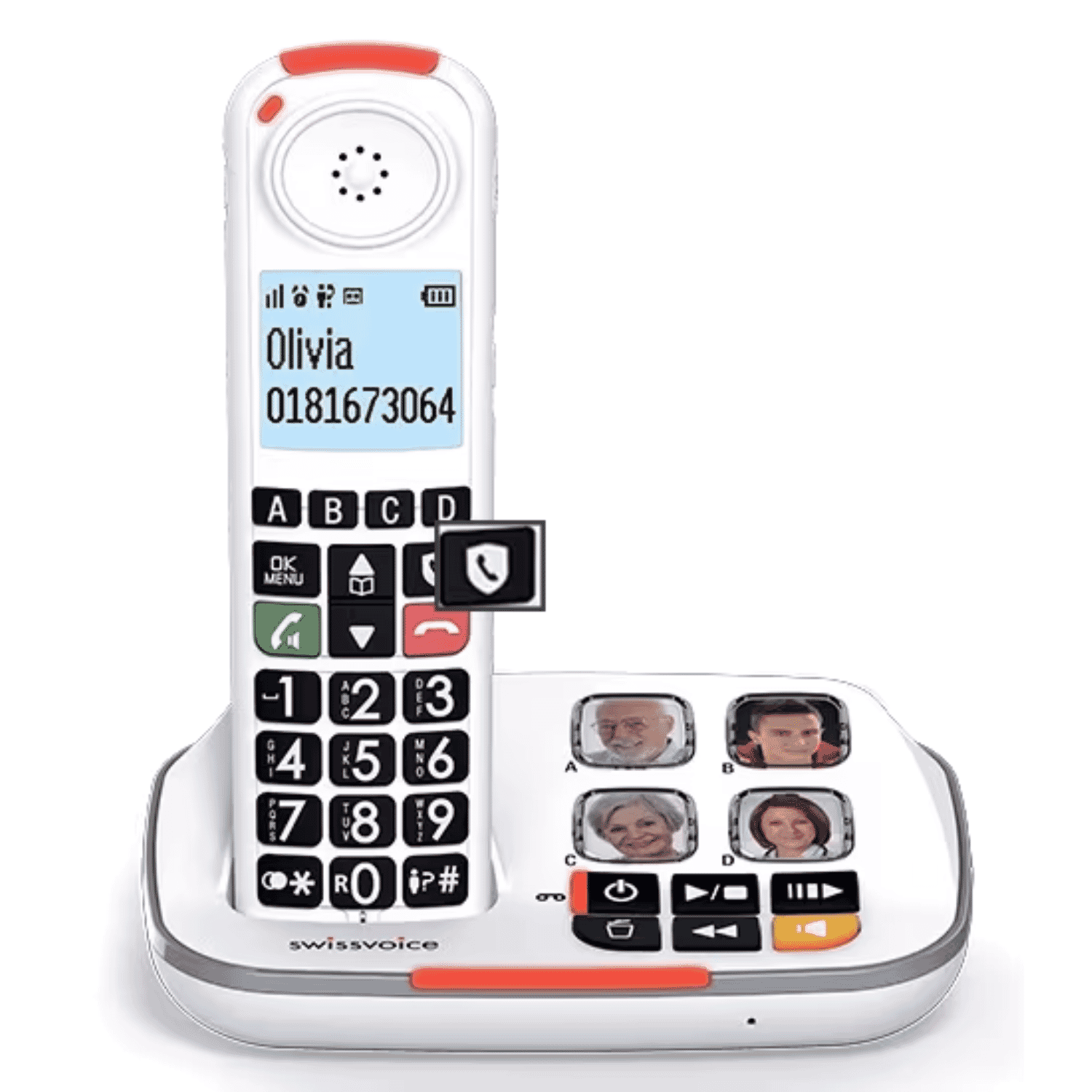 swissvoice xtra 2355 cordless phone twin block button