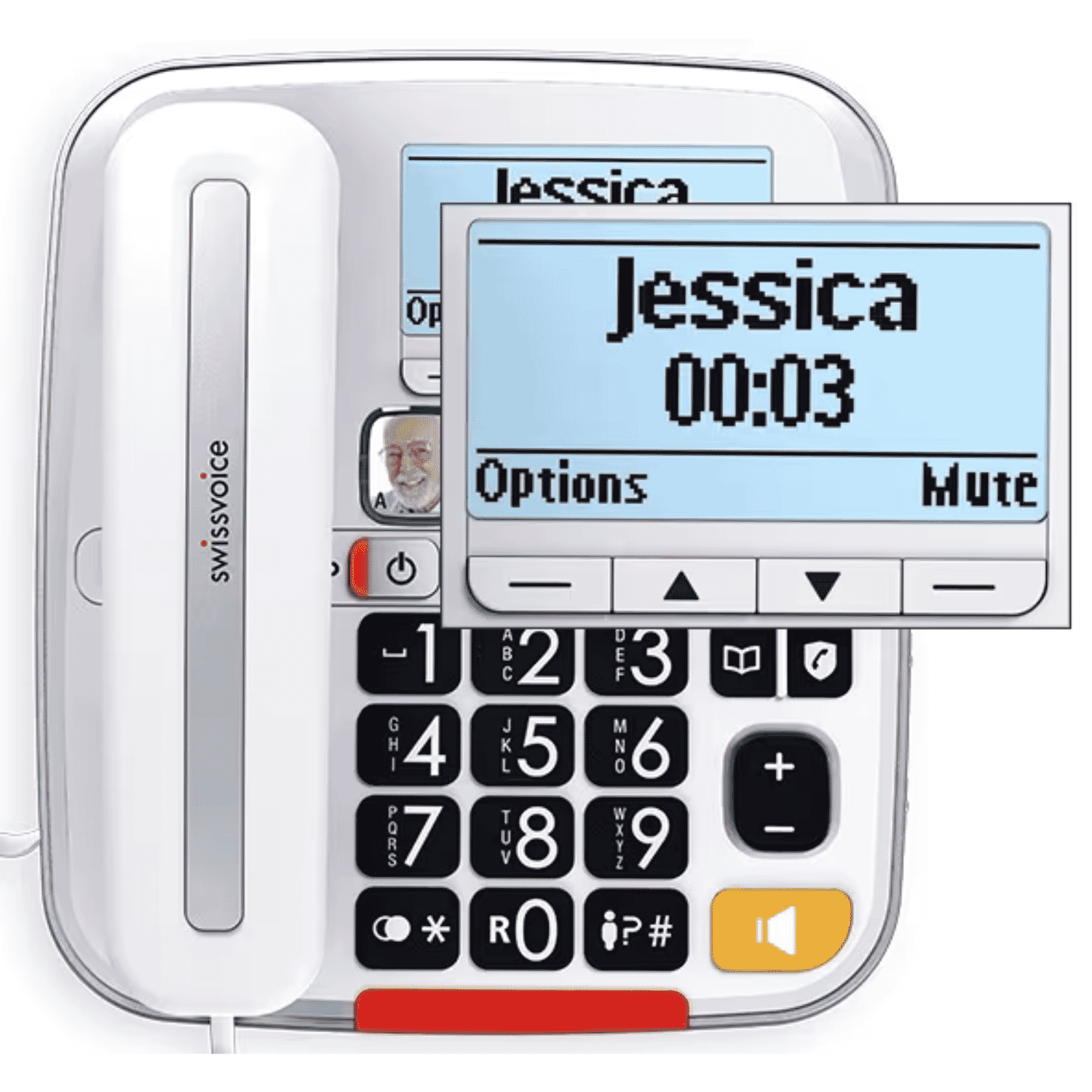 swissvoice xtra 3355 combo large button phones screen