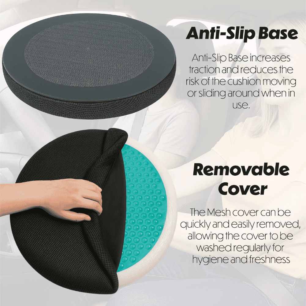 swivel seat cushion with cooling gel layer cover