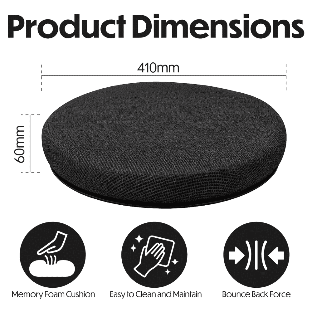 swivel seat cushion with cooling gel layer dimensions