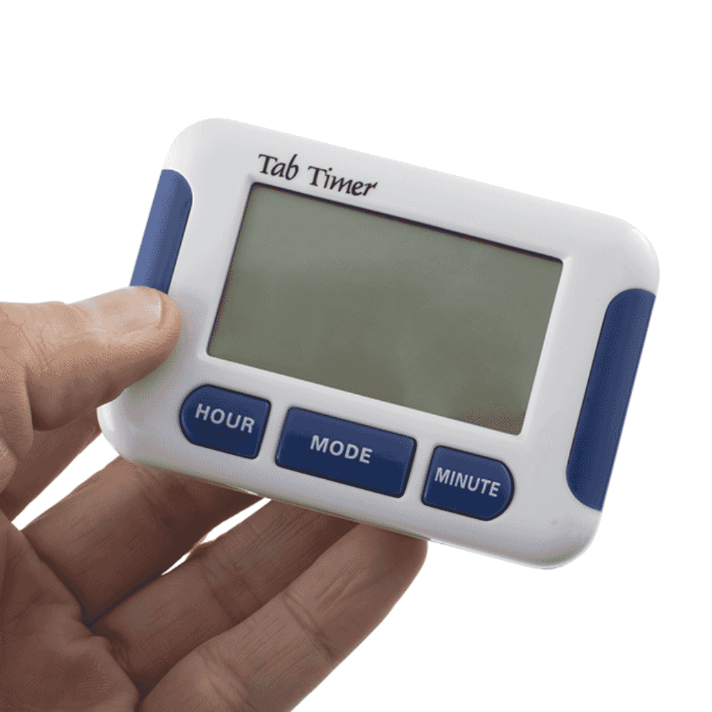 tab timer in hand