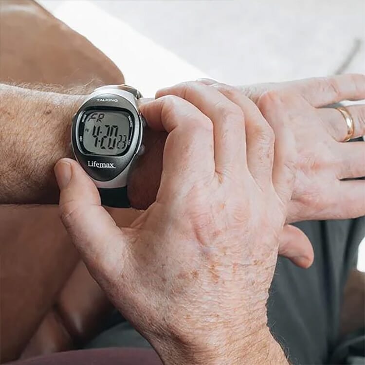 talking big digit watch on wrist