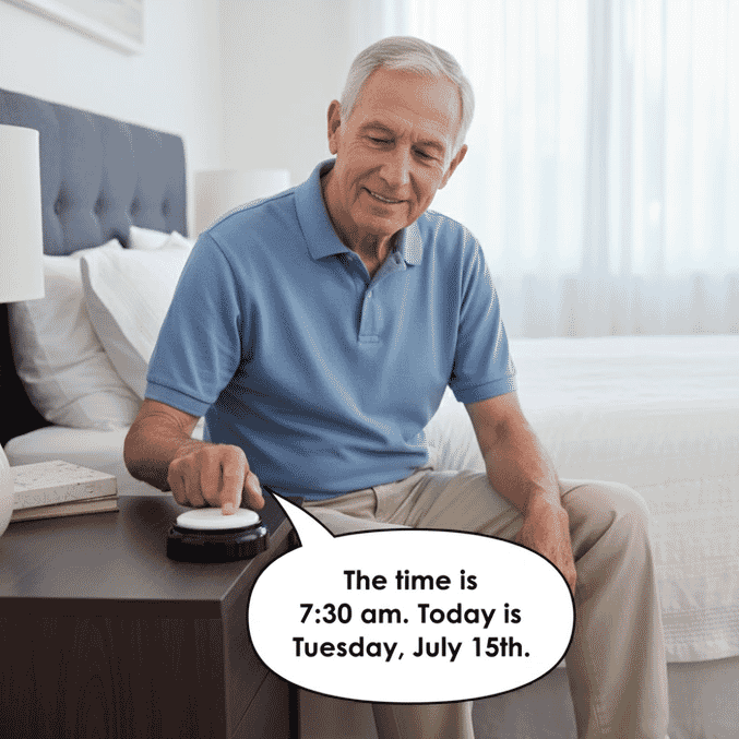 talking button alarm clock