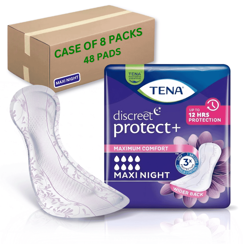 tena discreet maxi night case of 48