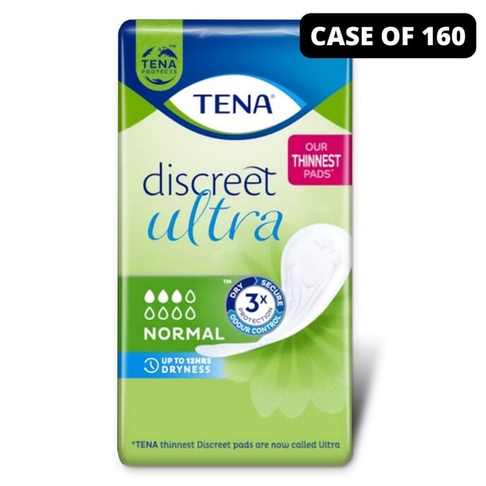 tena discreet ultra normal pads case of 160