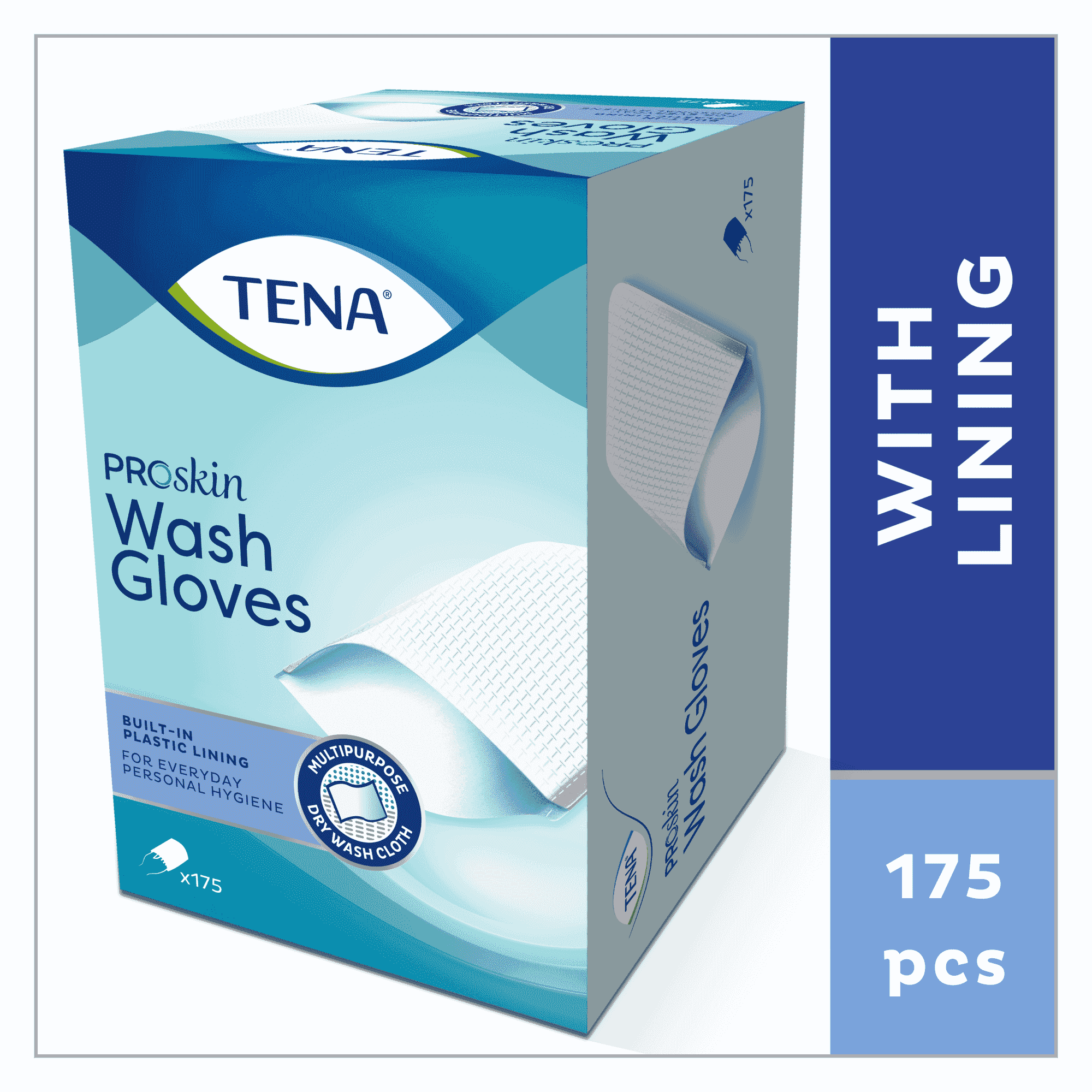 tena disposable wash glove pack of 175 box
