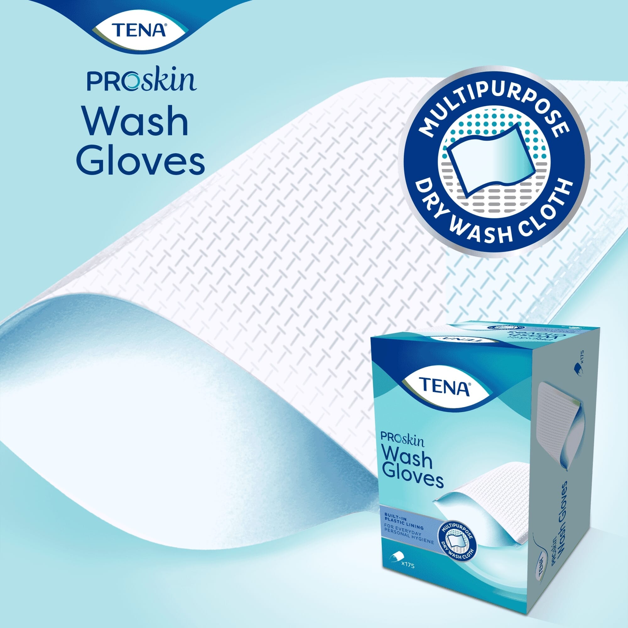 Tena Disposable Wash Glove - Pack of 175