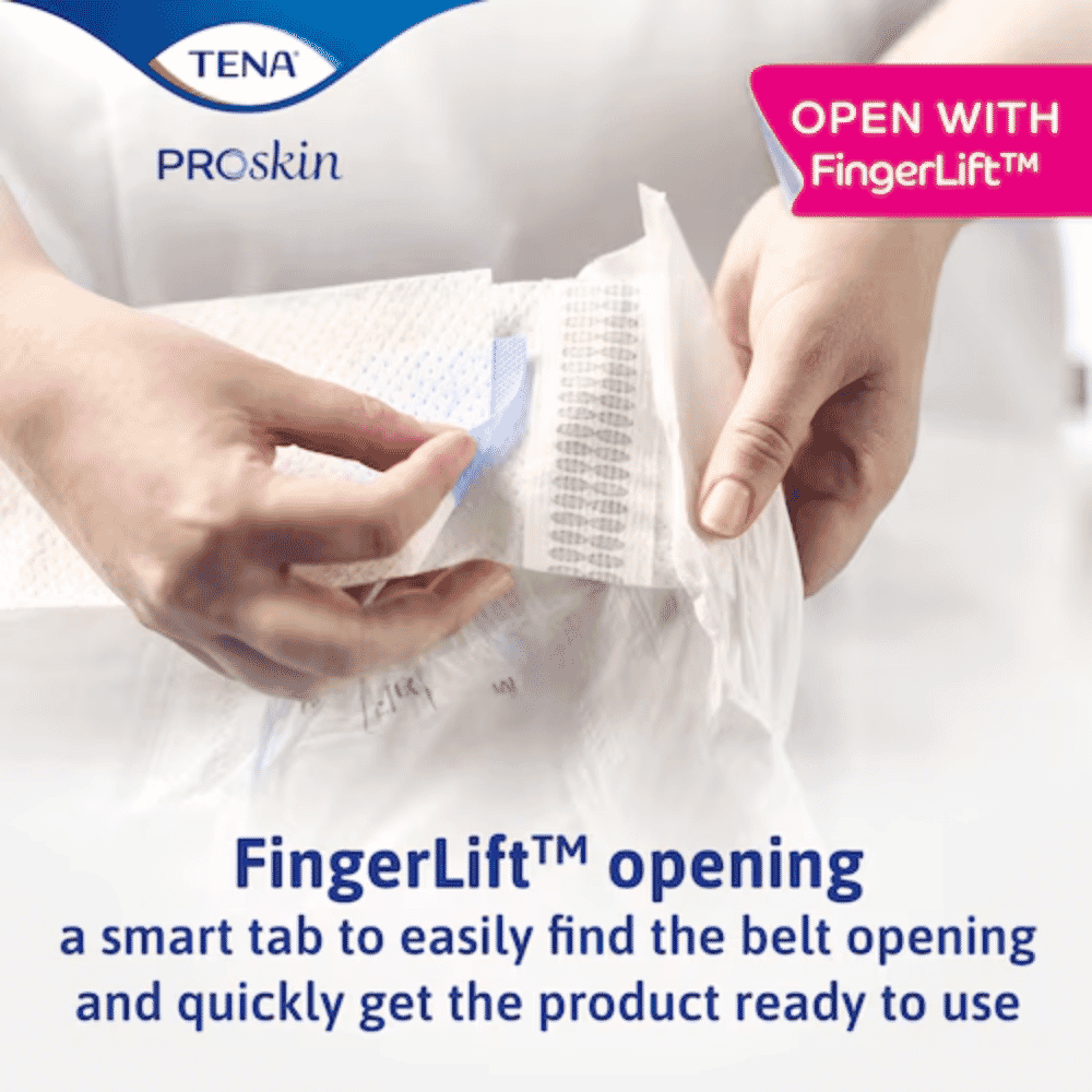 tena flex maxi finger lift opening