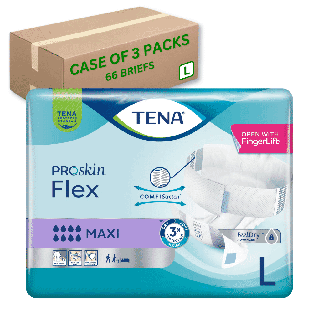 tena flex maxi large case of 66