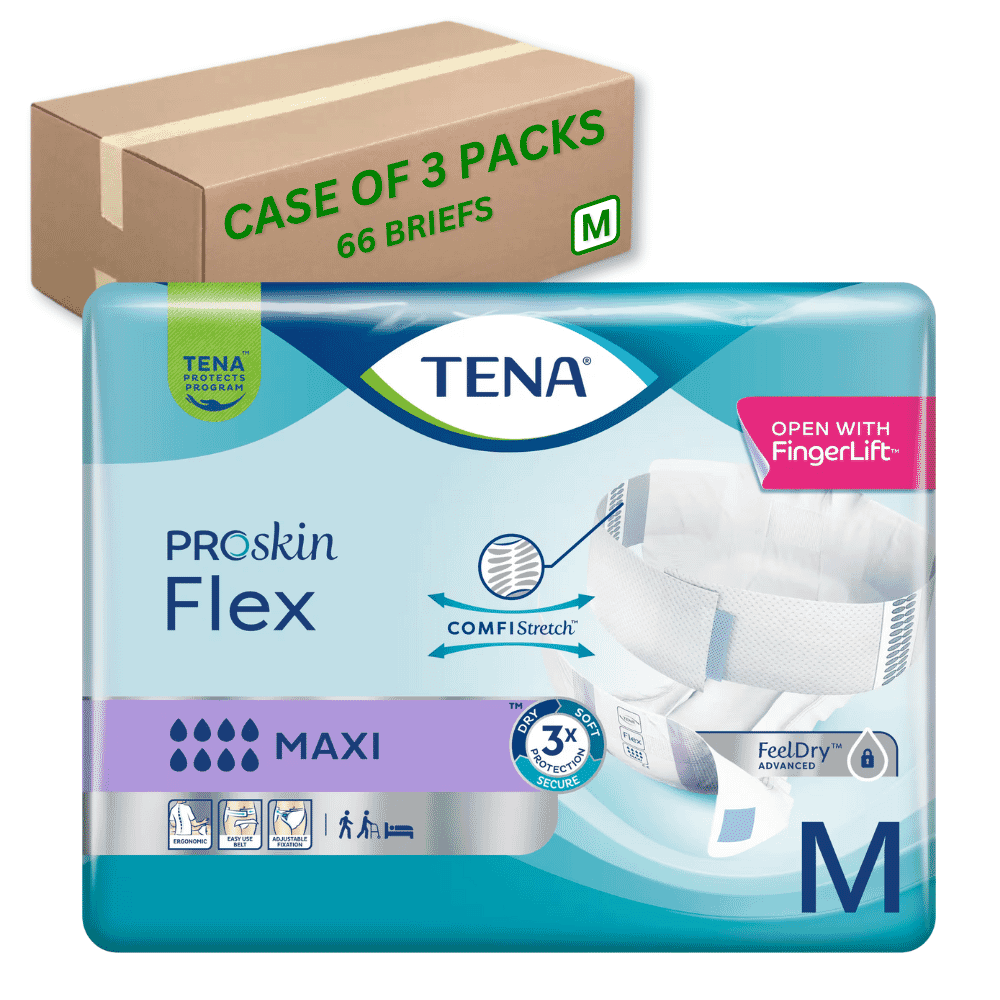 tena flex maxi medium case of 66