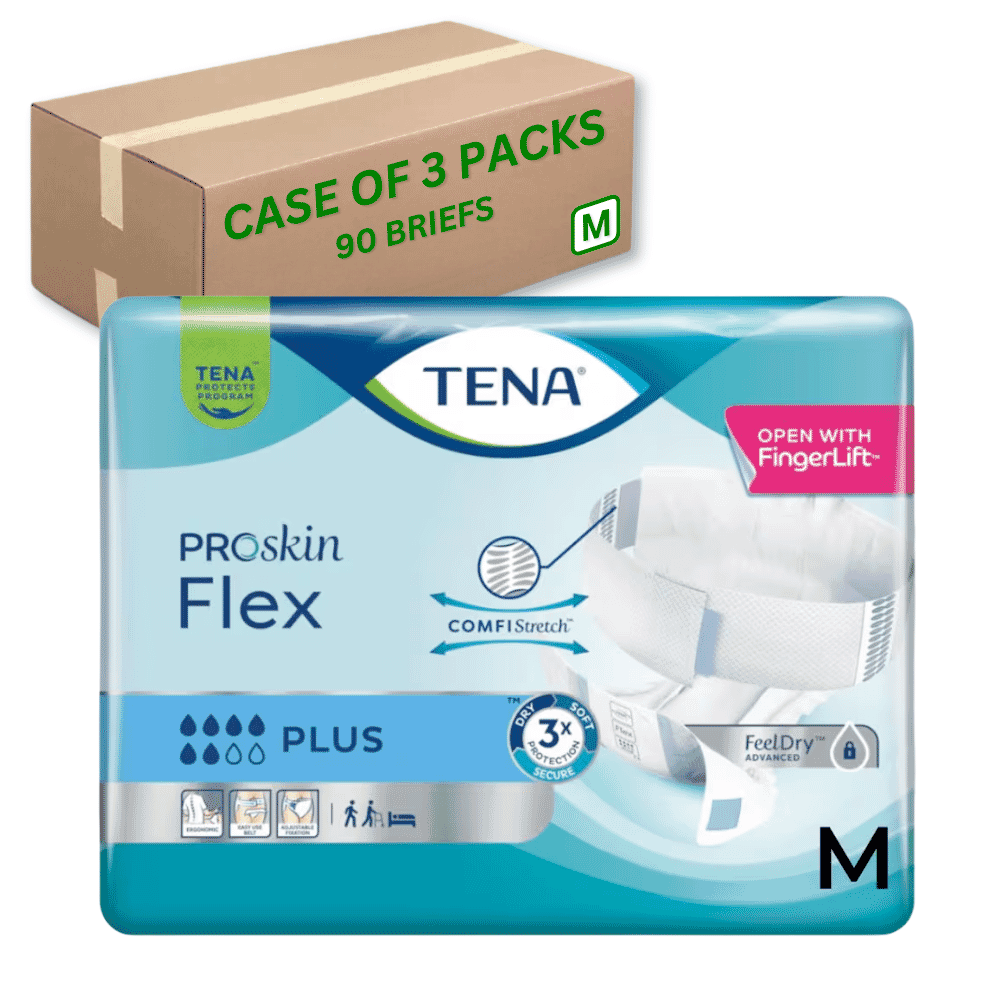 tena flex plus medium case of 90