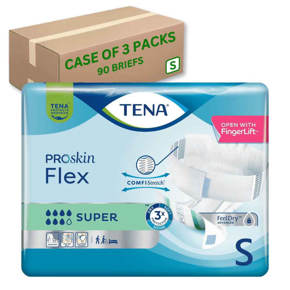 tena flex super small case of 90