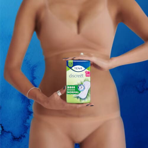 tena lady discreet pads normal woman holding