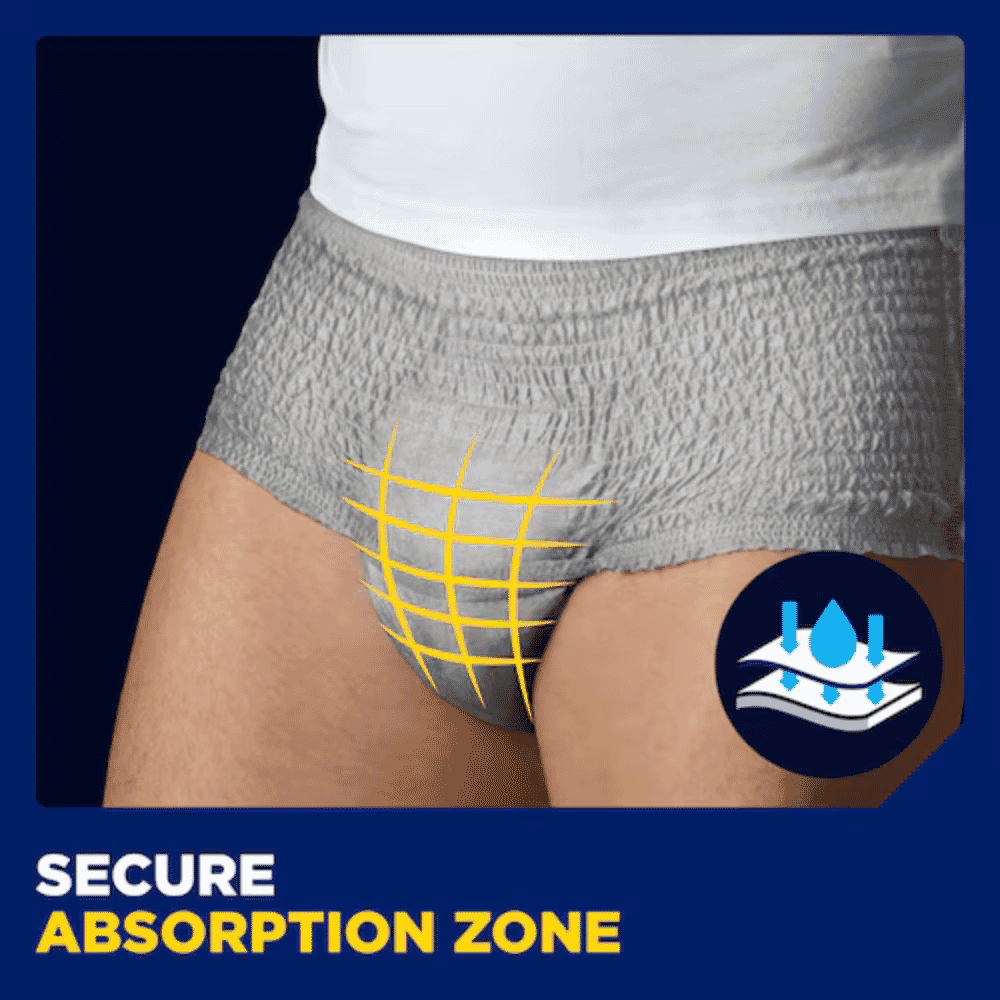 tena men active fit pants normal absorption zone