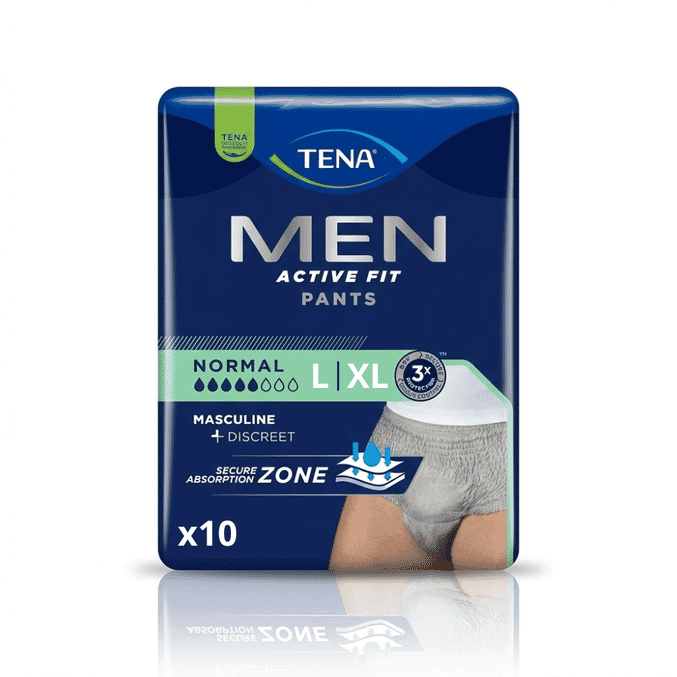 tena men active fit pants normal l xl pack of 10