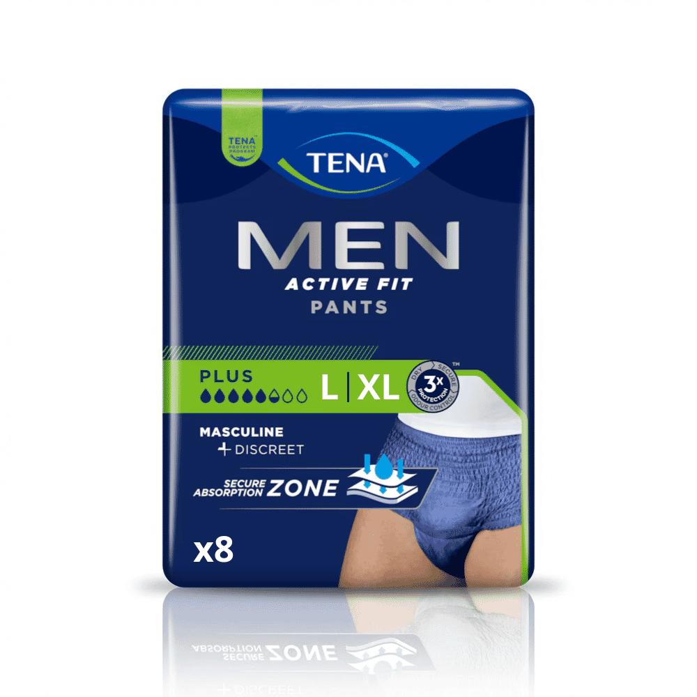 tena men active fit pants plus l xl pack of 8